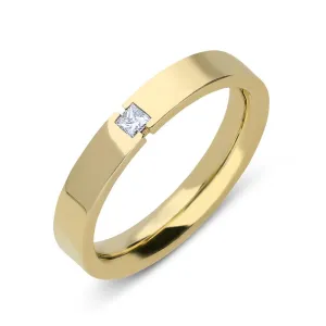 18ct Yellow Gold Diamond Princess Cut Wedding Ring