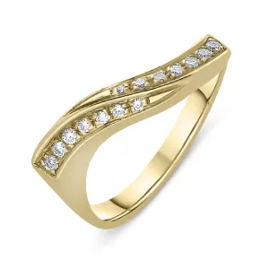 18ct Yellow Gold Diamond Twisted Dress Ring