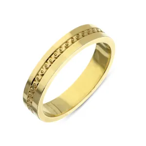 18ct Yellow Gold Patterned Wedding Ring