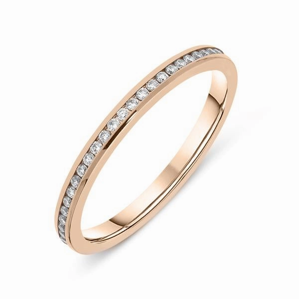 18ct Rose Gold Diamond Brilliant Cut Wedding Eternity Ring