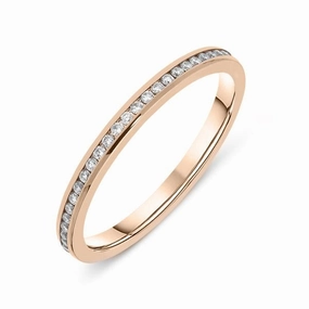 18ct Rose Gold Diamond Brilliant Cut Wedding Eternity Ring