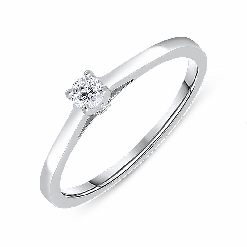 18ct White Gold 0.10ct Diamond Brilliant Cut Solitaire Ring