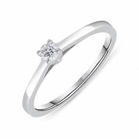 18ct White Gold 0.10ct Diamond Brilliant Cut Solitaire Ring