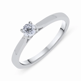 18ct White Gold 0.20ct Diamond Brilliant Cut Solitaire Ring