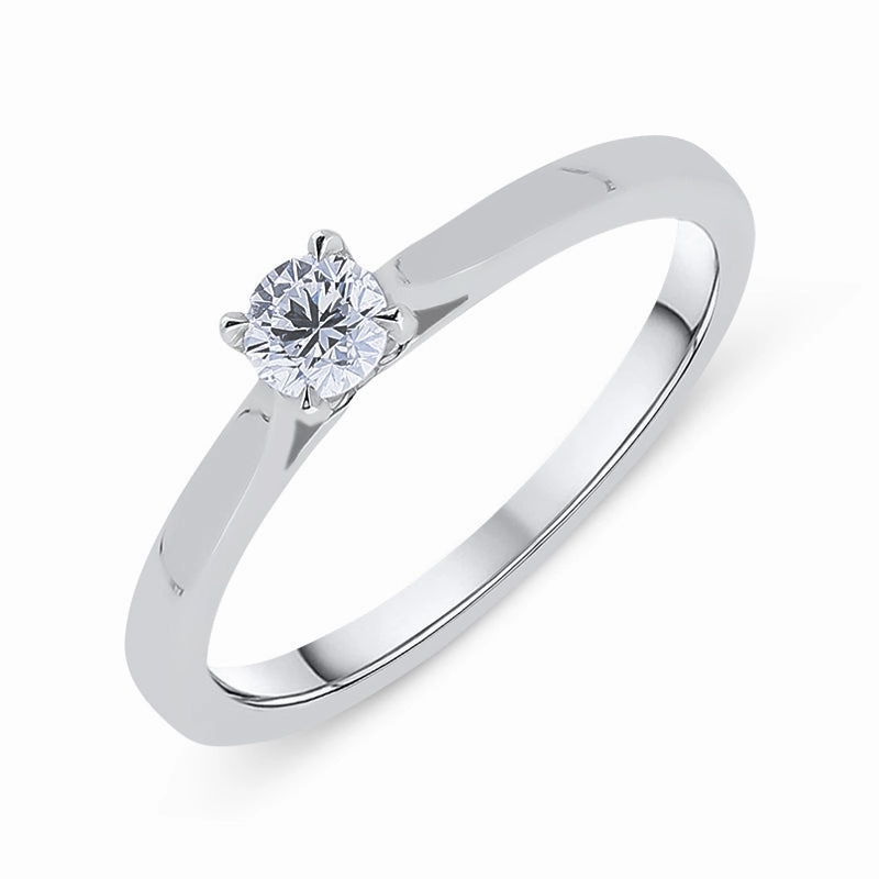 18ct White Gold 0.20ct Diamond Brilliant Cut Solitaire Ring