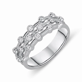 18ct White Gold 0.29ct Diamond Bubble Ring