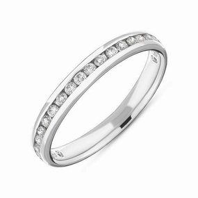18ct White Gold 0.30ct Diamond Channel Set Wedding Half Eternity Ring D
