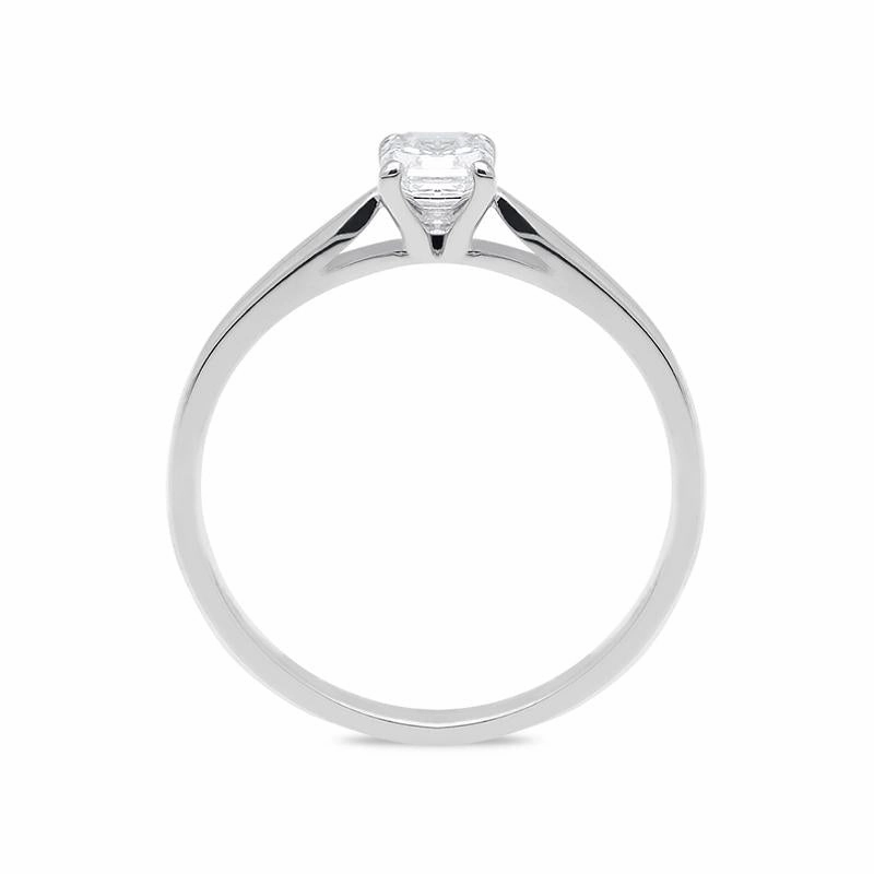 18ct White Gold 0.34ct Diamond Asscher Cut Solitaire Ring