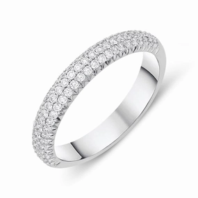 18ct White Gold 0.52ct Diamond Half Eternity Ring D