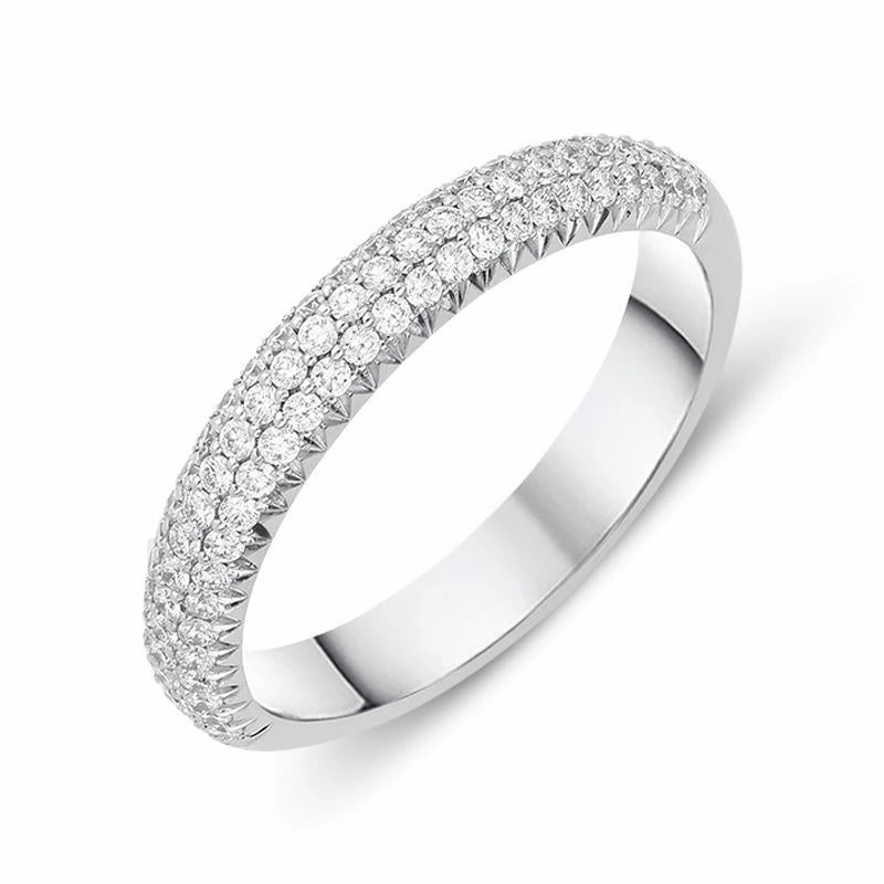 18ct White Gold 0.52ct Diamond Half Eternity Ring D