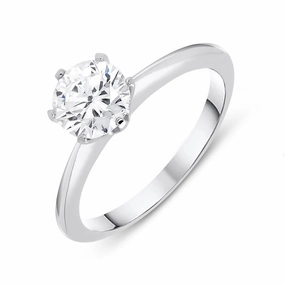 18ct White Gold 1.00ct Diamond Brilliant Cut Solitaire Ring D
