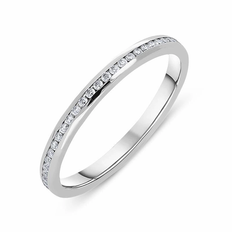 18ct White Gold Diamond Channel Set Wedding Full Eternity Ring