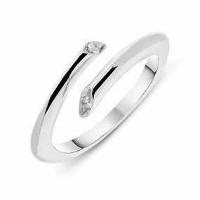 18ct White Gold Diamond Wrap Around Ring
