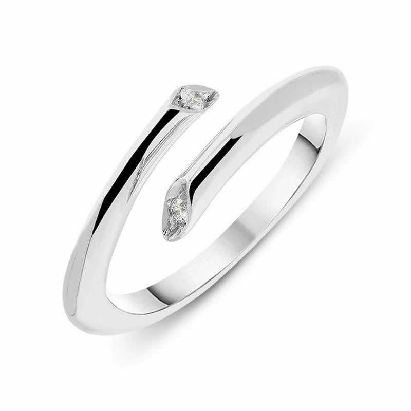 18ct White Gold Diamond Wrap Around Ring