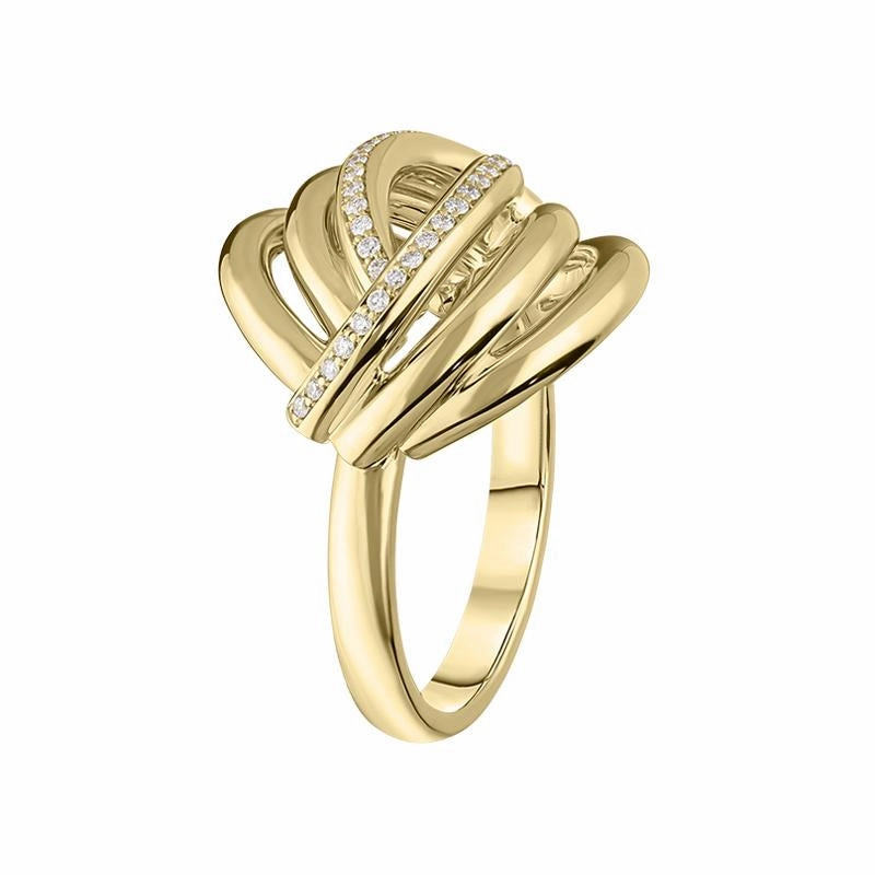 18ct Yellow Gold 0.17ct Diamond Dress Ring D