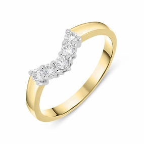 18ct Yellow Gold 0.22ct Diamond Wishbone Ring