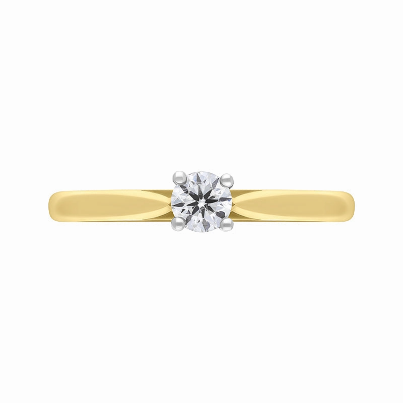 18ct Yellow Gold 0.25ct Brilliant Cut Diamond Solitaire Ring