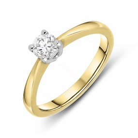 18ct Yellow Gold 0.30ct Diamond Brilliant Cut Solitaire Ring
