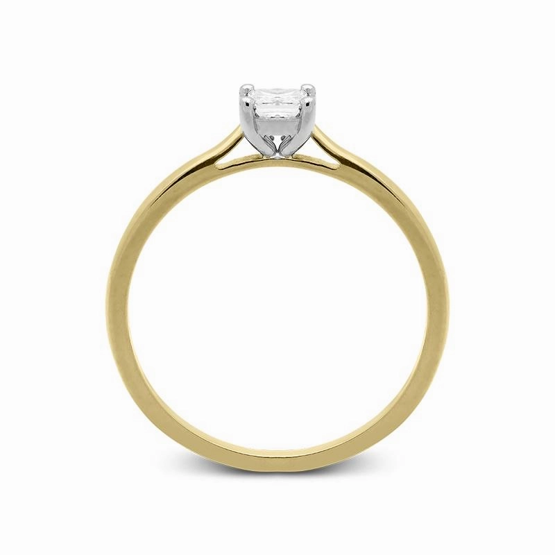 18ct Yellow Gold 0.33ct Diamond Princess Cut Solitaire Ring