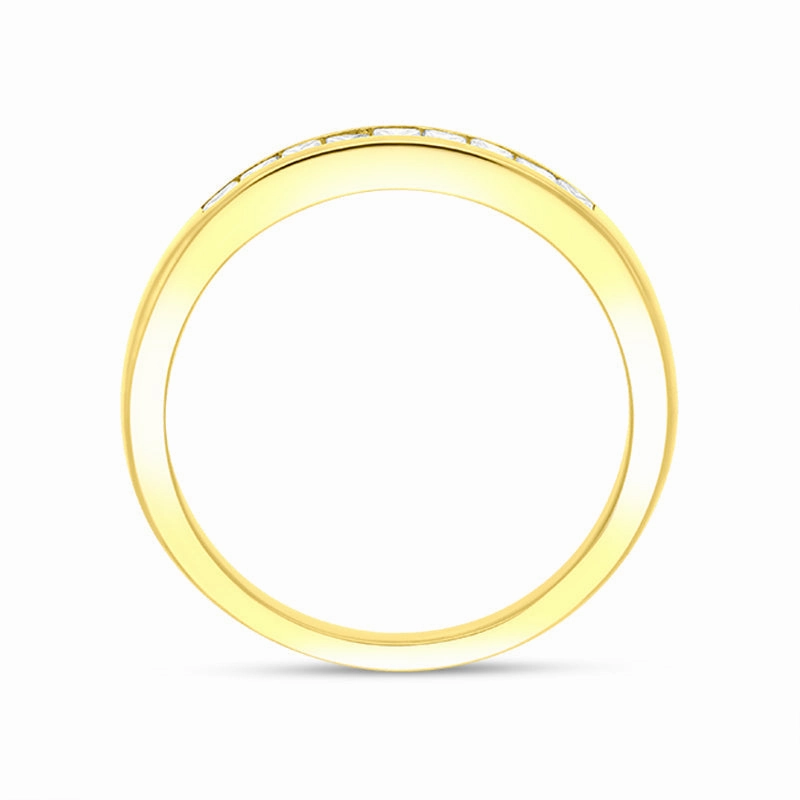 18ct Yellow Gold 0.35ct Diamond Princess Cut Channel Set Wedding Half Eternity Ring
