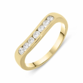 18ct Yellow Gold 0.35ct Diamond Seven Stone Channel Set Ring D
