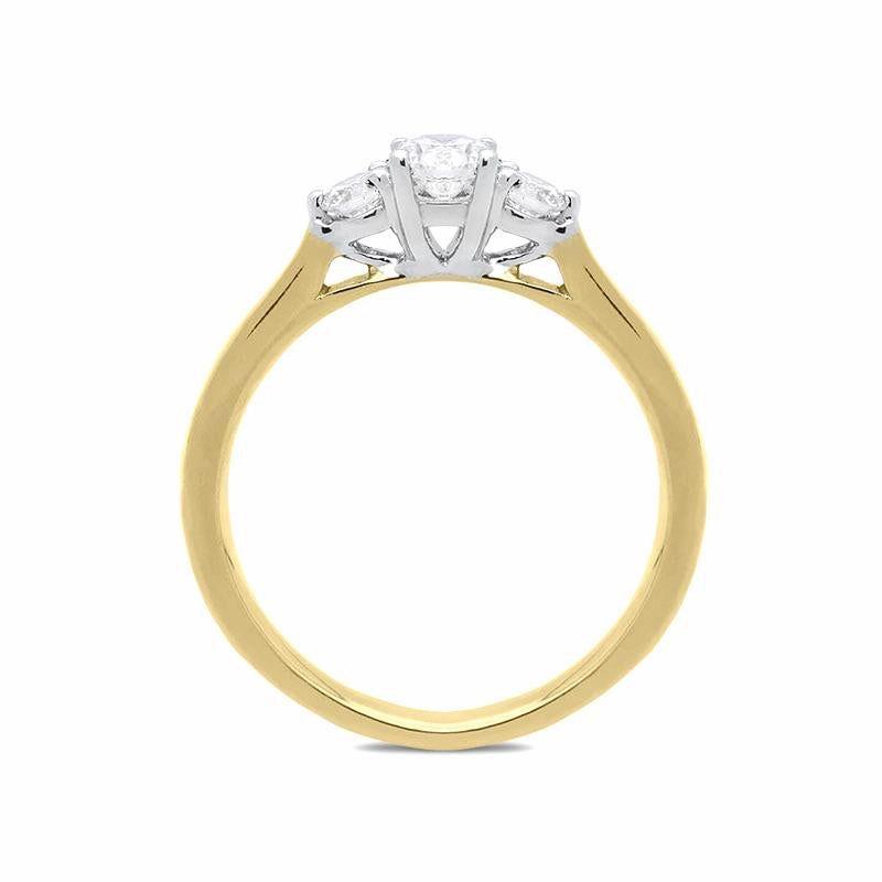18ct Yellow Gold 0.36ct Diamond Brilliant Cut Trilogy Ring D