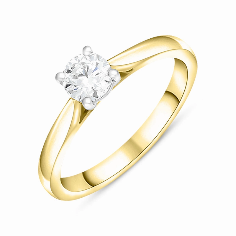 18ct Yellow Gold 0.50ct Diamond Brilliant Cut Solitaire Ring