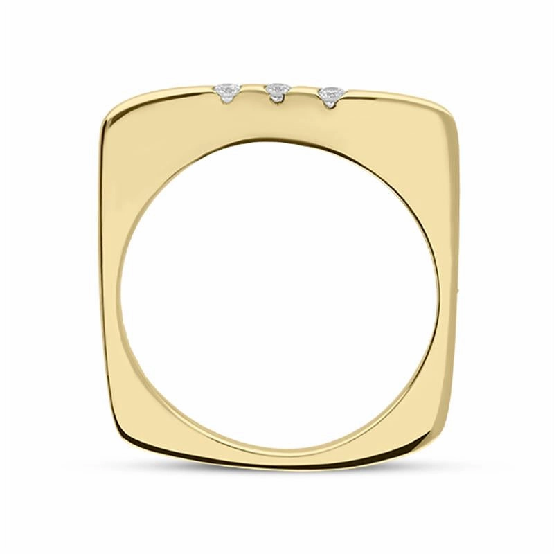 18ct Yellow Gold Diamond Single Wave Ring