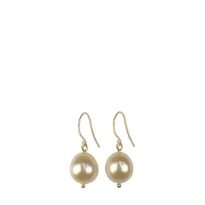 18K Gold Golden South Sea Pearl Drop Earrings