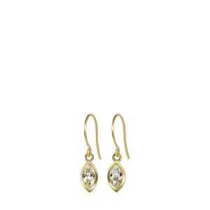18K Gold Marquise Diamond Drop Earrings