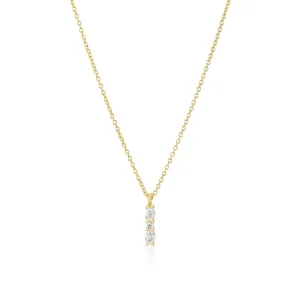 18k gold plated Ellera Ovale Piccolo Necklace SJ-N2414-CZ-YG