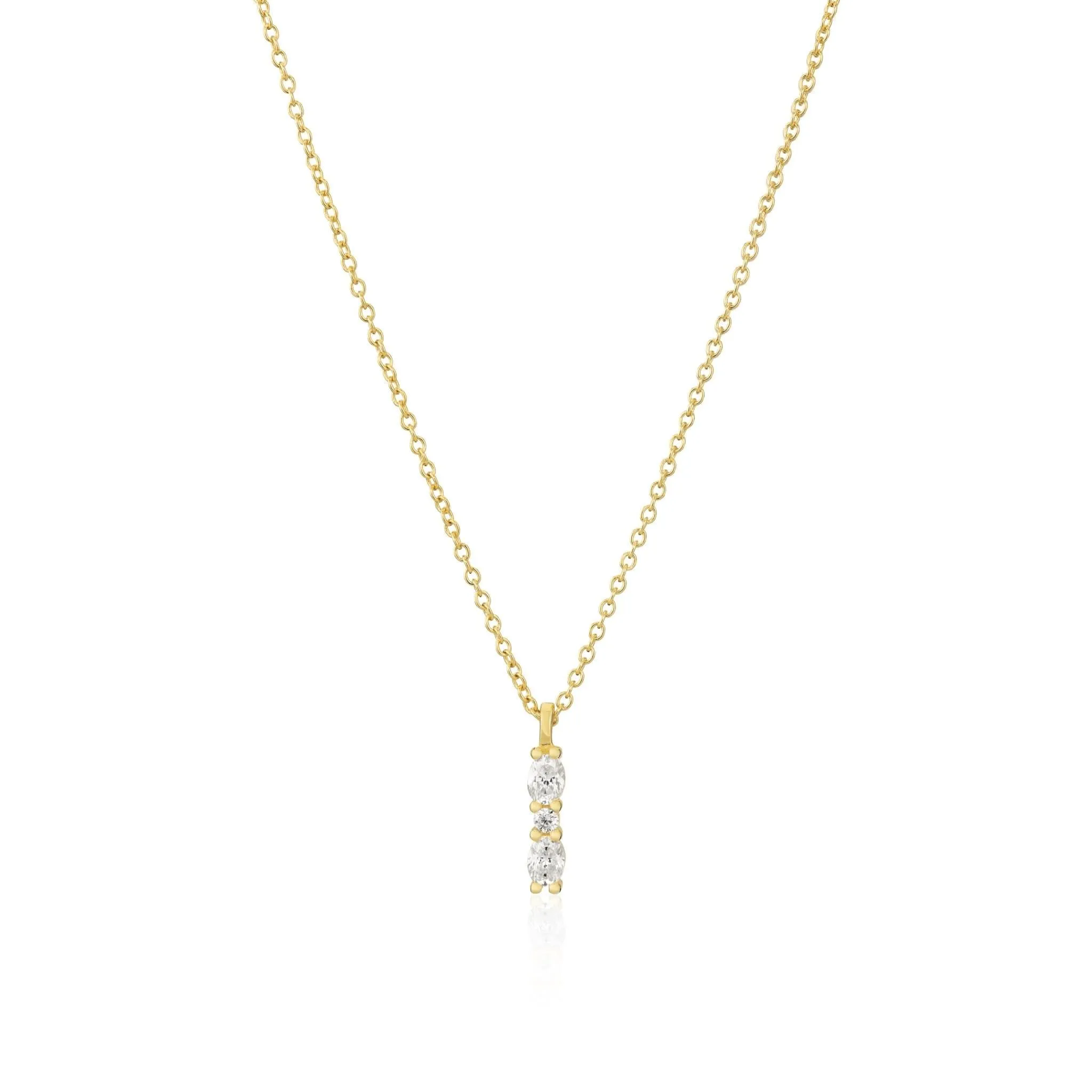 18k gold plated Ellera Ovale Piccolo Necklace SJ-N2414-CZ-YG