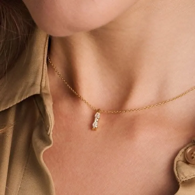 18k gold plated Ellera Ovale Piccolo Necklace SJ-N2414-CZ-YG