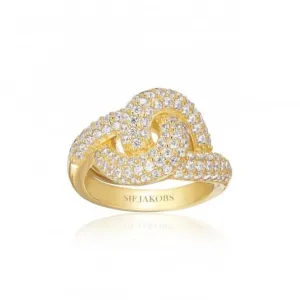 18k Gold Plated Imperia Ring SJ-R10752-CZ-YG