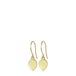 18K Gold Small Flat Lotus Petal Earrings
