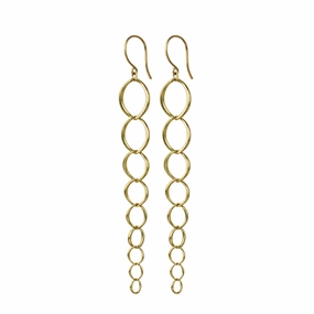 18K Gold Graduated O Chain Earrings