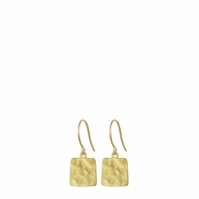 18K Gold Tiny Sequin Square Earrings