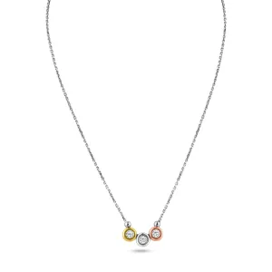 3 Tone 925 Sterling Silver Circles Necklace - VGC23-16 2