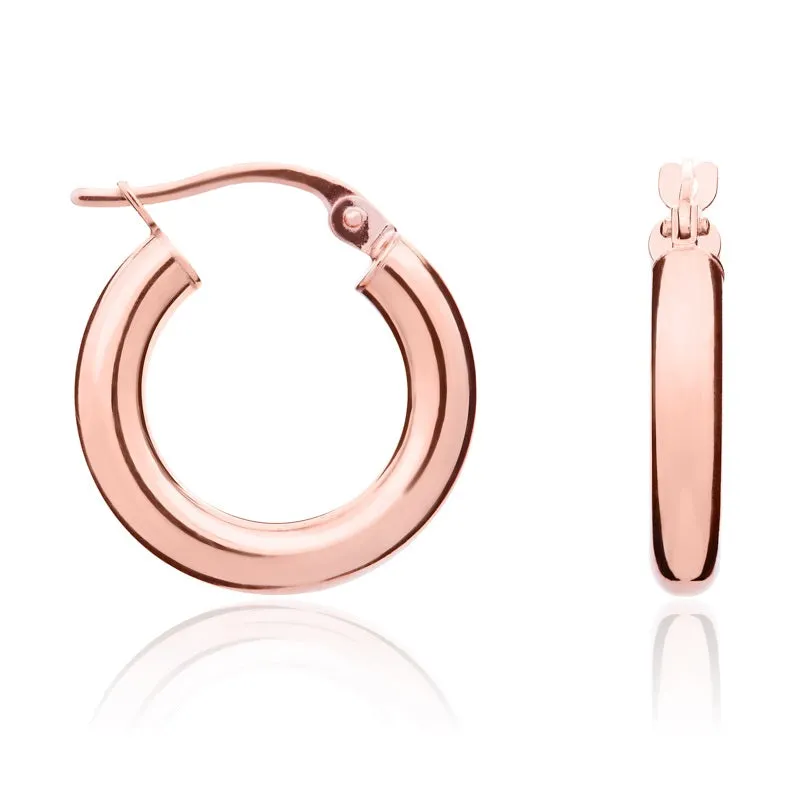 9ct Rose Gold 17mm Hoop Earrings