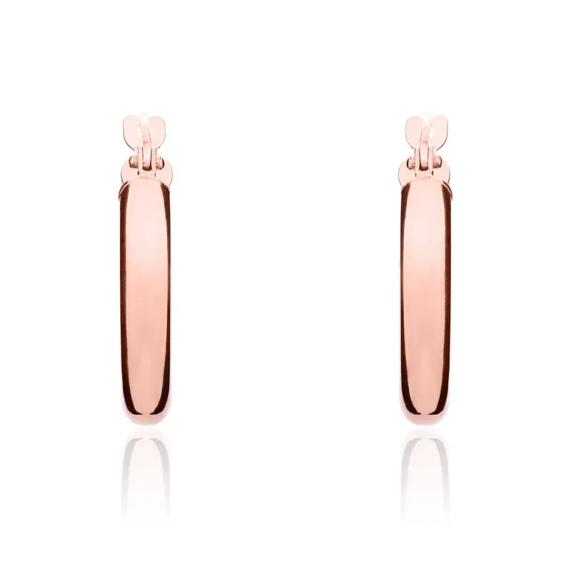 9ct Rose Gold 17mm Hoop Earrings