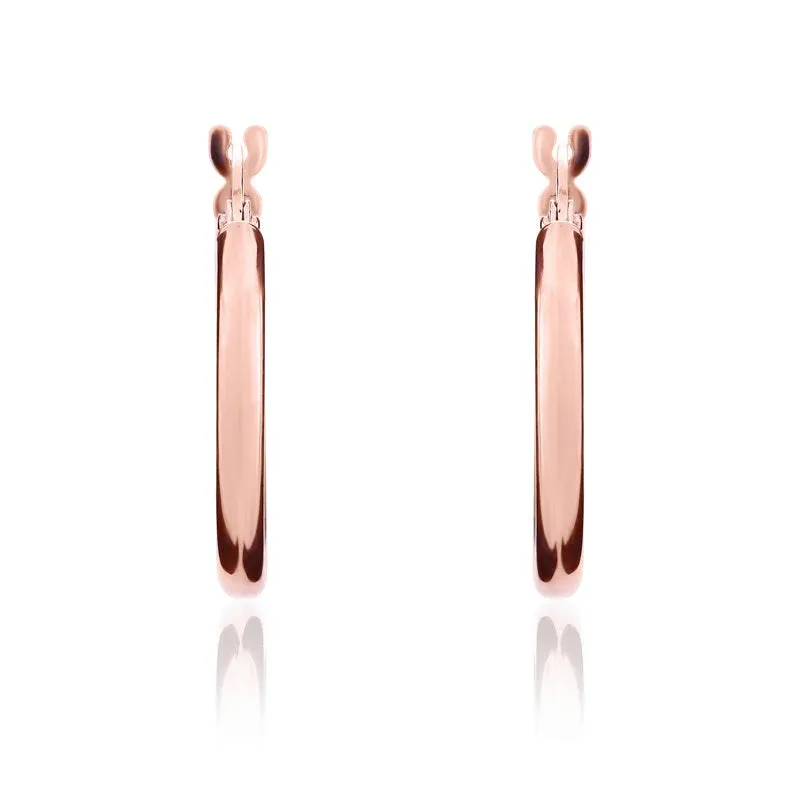 9ct Rose Gold 18.5mm Hoop Earrings