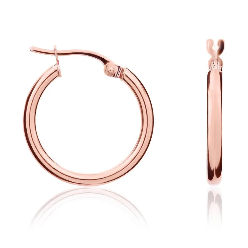 9ct Rose Gold 18.5mm Hoop Earrings