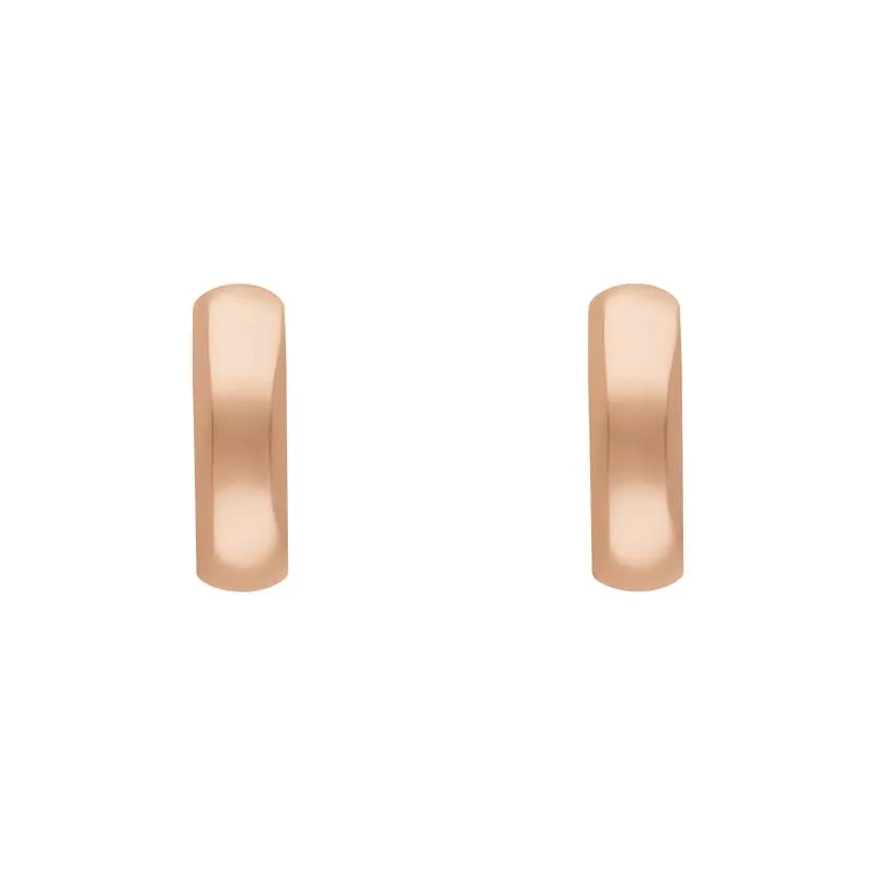 9ct Rose Gold Round Domed Hoop Earrings
