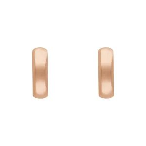 9ct Rose Gold Round Domed Hoop Earrings