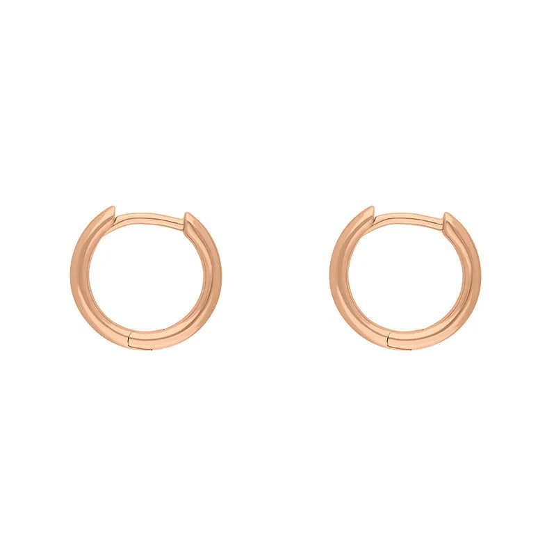 9ct Rose Gold Round Hoop Earrings