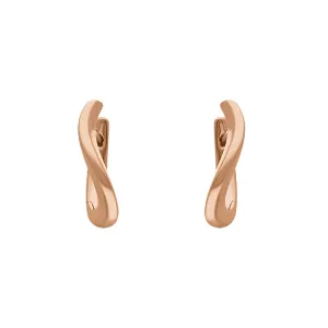 9ct Rose Gold Twisted Horseshoe Hoop Earrings