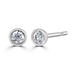 9ct White Gold 0.15ct Diamond Solitaire Stud Earrings