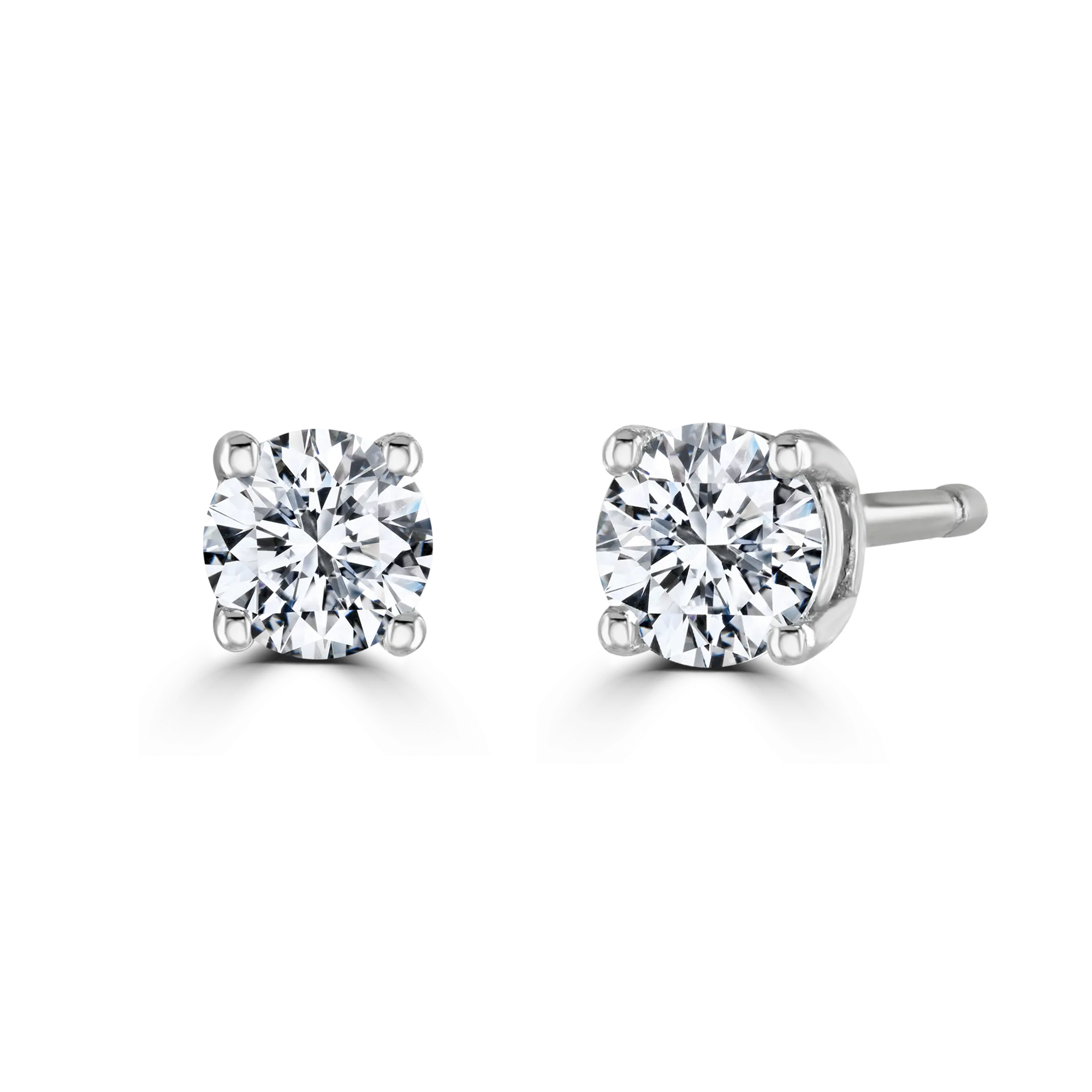 9ct White Gold 0.25ct Diamond Solitaire Stud Earrings