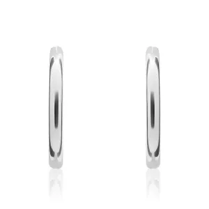 9ct White Gold 13mm Sleeper Hoop Earrings