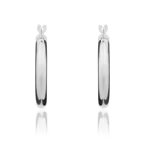 9ct White Gold 20.5mm Hoop Earrings